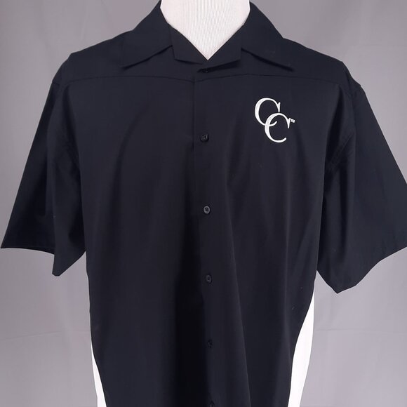 Canadian Club Whiskey Black Camp Shirt Men's Size XL Embroidered Spell out - Picture 2 of 9